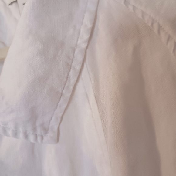 Coldwater Creek Linen Casual Chic White Jacket Drawstring - Picture 6 of 14